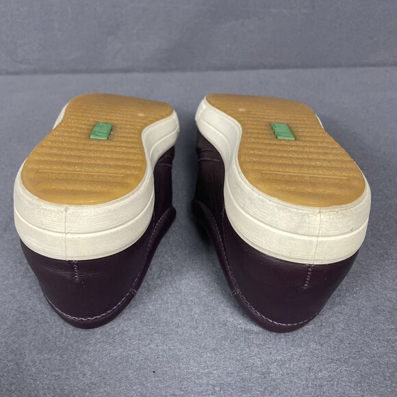 Hotter Slip On Loafer Shoe Women 9 Violet Plum Leather Flat Comfy Boho Casual - Picture 15 of 16
